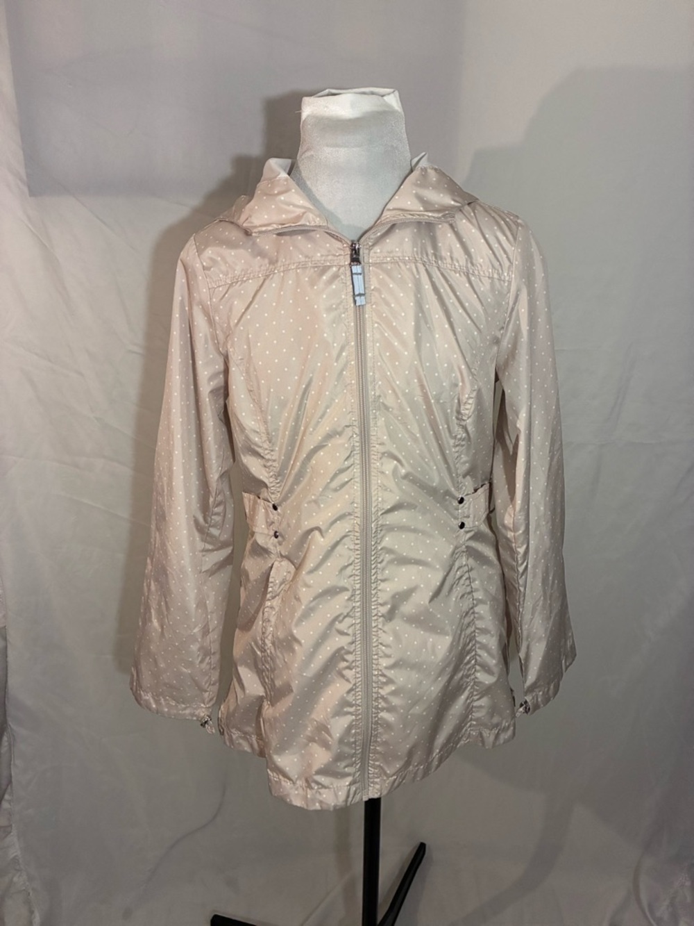Jones New York Polka Dot Windbreaker Parka Raincoat